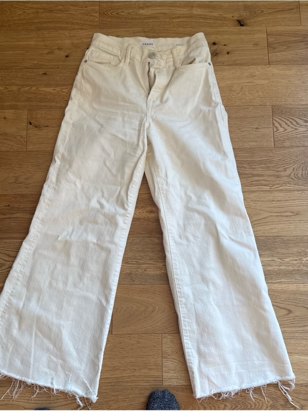 Frame Denim White Wide-Leg Jeans